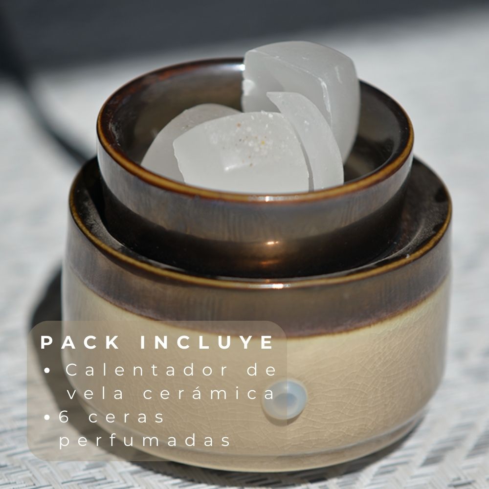 r ejemplo: Calentador de Velas Cerámico ABB4US con 6 Ceras Perfumadas – Difusor Aromático Decorativo