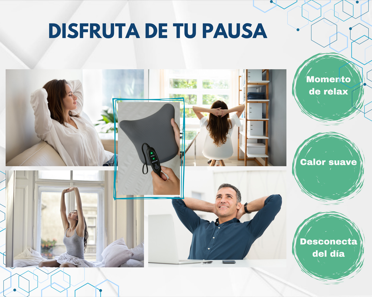 Almohada cervical térmica ABB4US con calor suave para una pausa de relax en casa