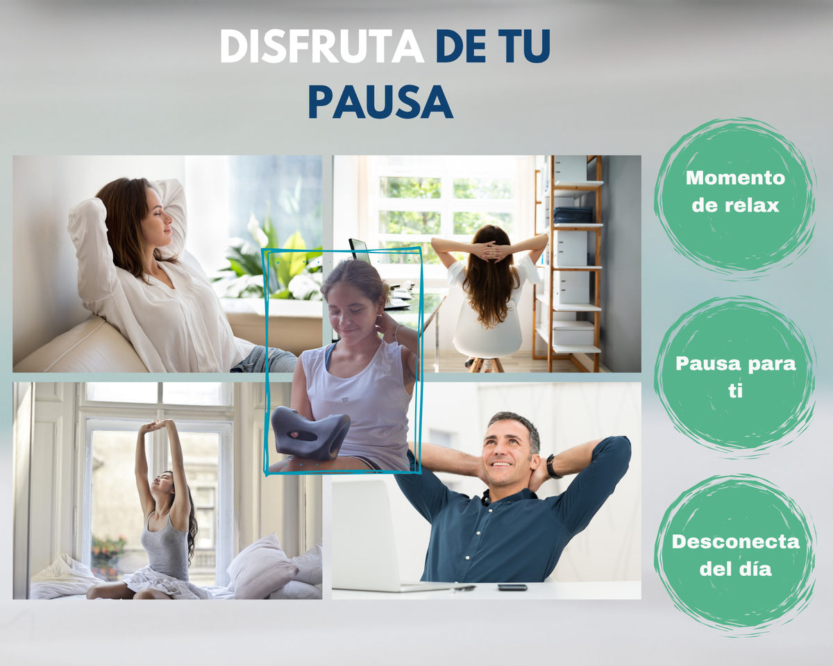 Almohada cervical negra ABB4US para una pausa de relax y desconectar del día