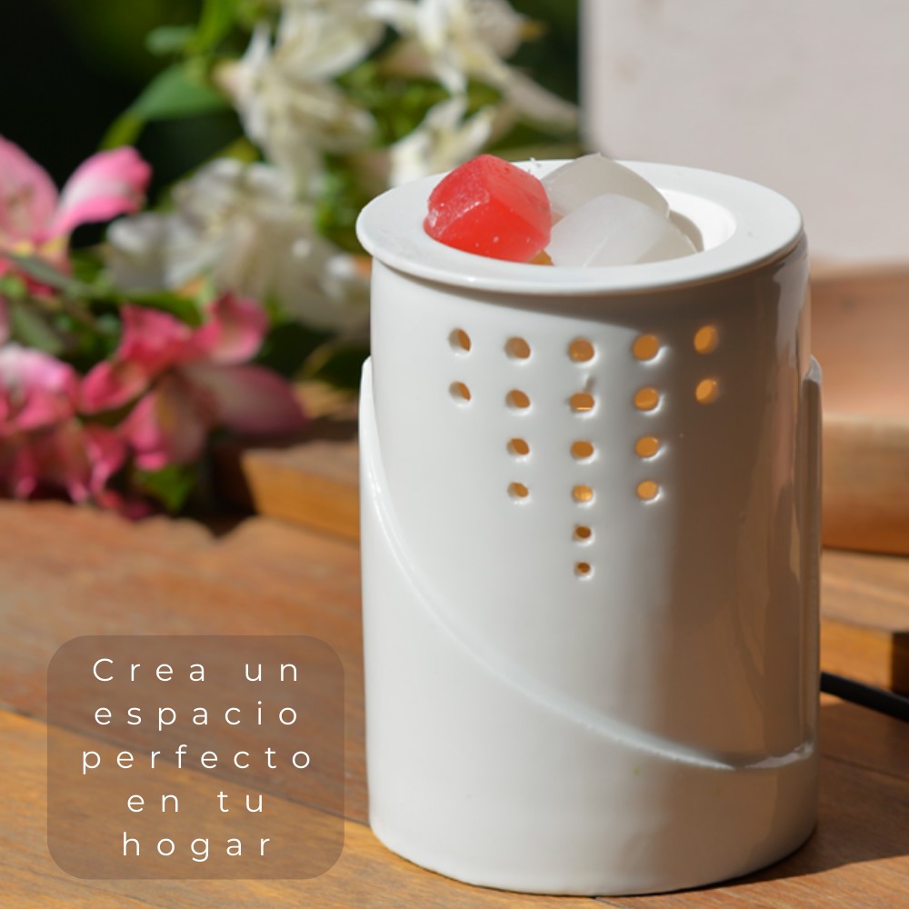 Calentador de Velas Cerámico Blanco ABB4US – Difusor de Aromas Decorativo