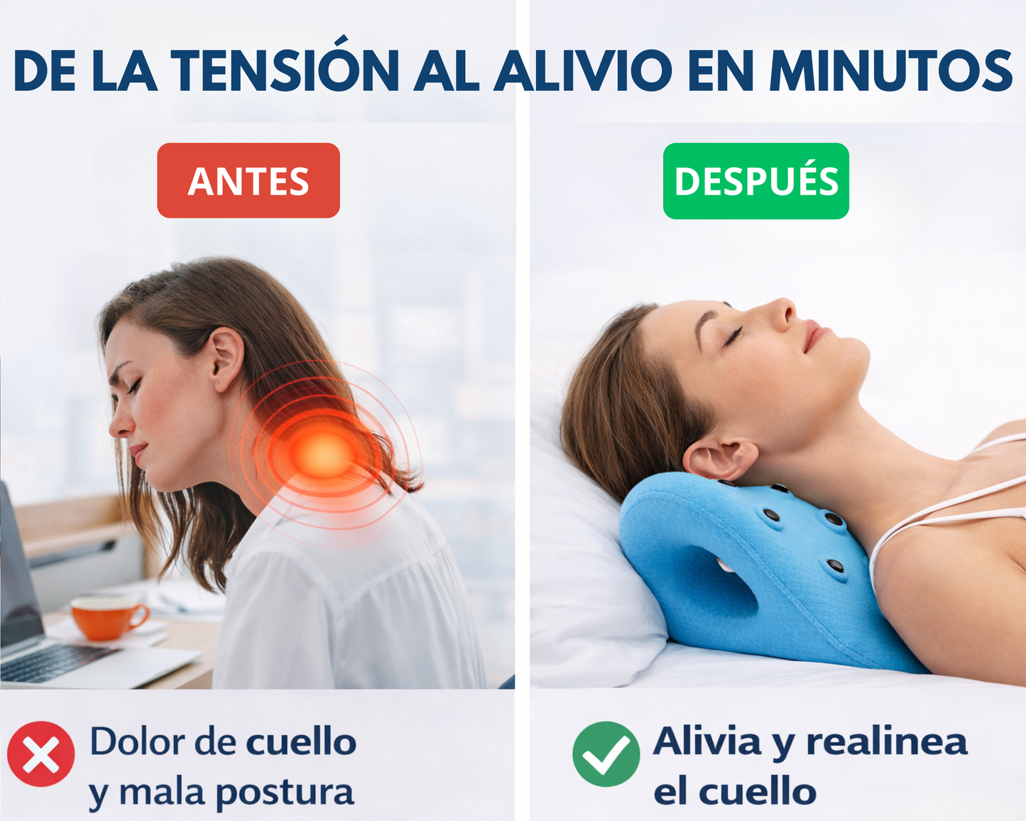 Almohada de Tracción Cervical Magnética para Cuello y Hombros