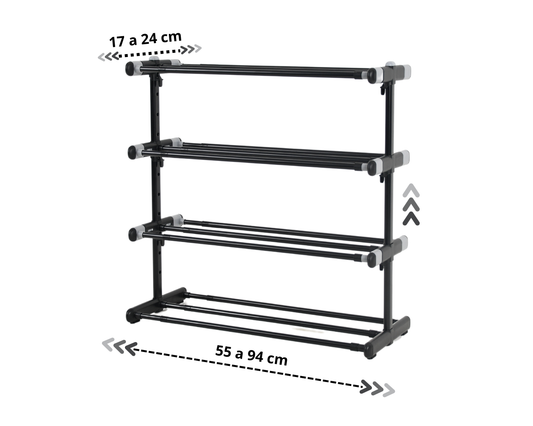 Zapatero Extensible de 4 Niveles ABB4US – Organizador de Calzado Metálico
