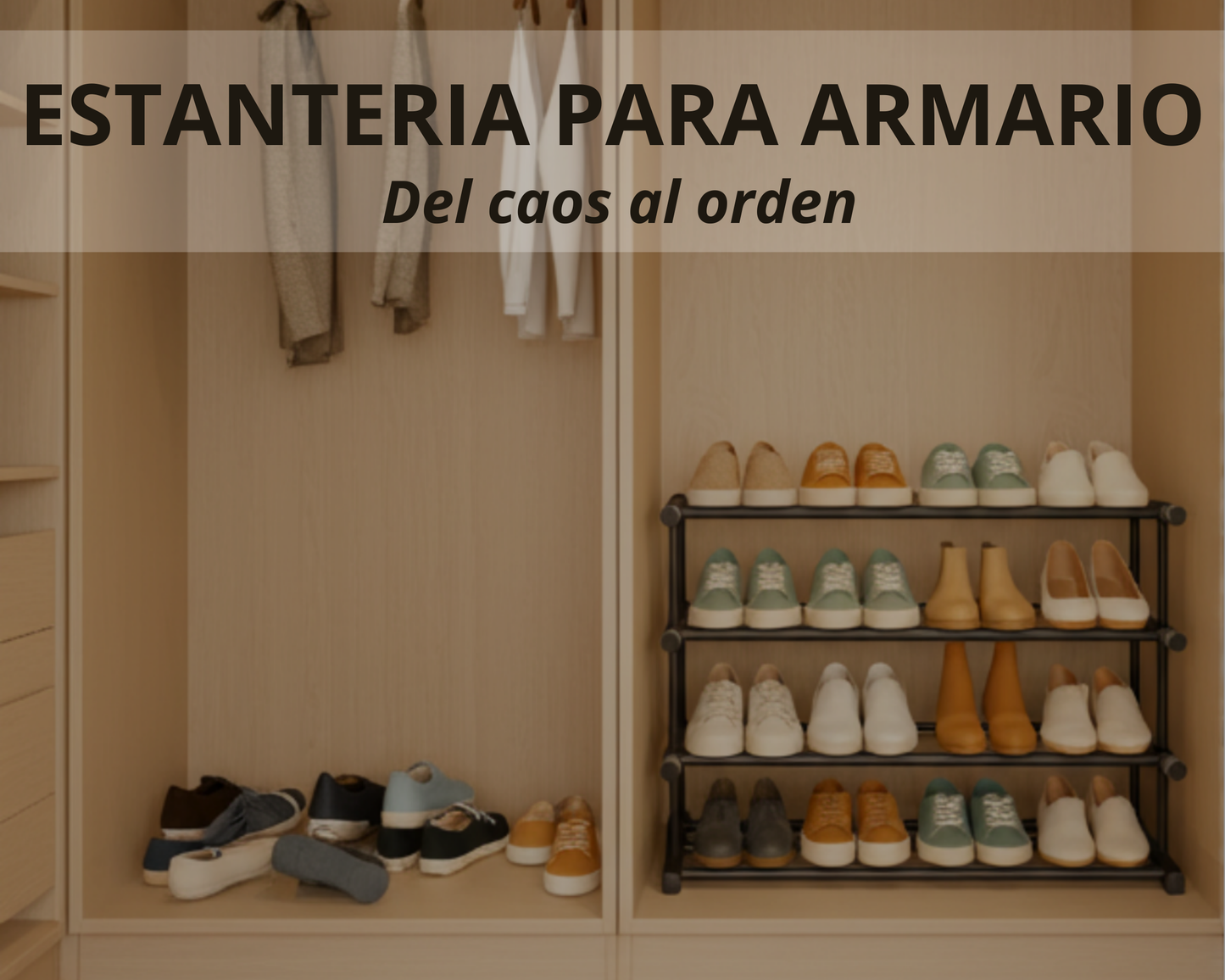 Étagère à chaussures en métal à 4 niveaux | Extensible | Hauteur et profondeur réglables | Rangement pour 20 paires de chaussures