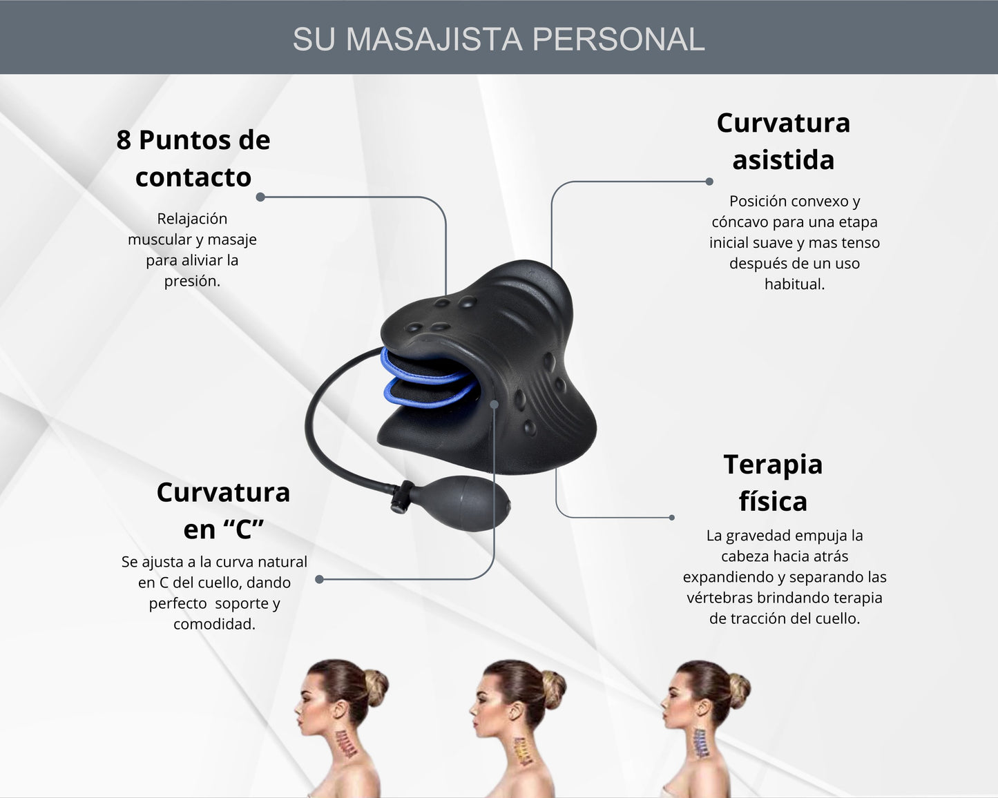 ABB4US | Cervical Traction Pillow with 8 Magnetic Points | to Relieve Neck and Shoulder Pain | Relaxing Posture Corrector Device | Stretching to Relieve Tension 