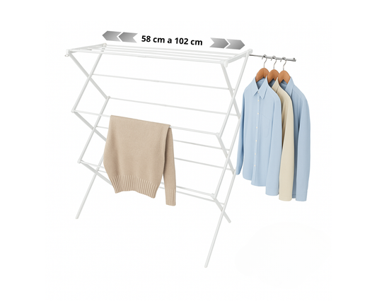 Tendedero Extensible y Plegable ABB4US con Brazos para Perchas