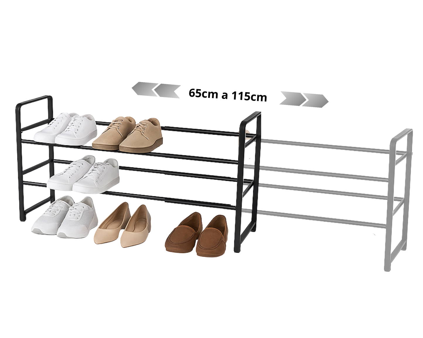 Zapatero Extensible de 2 Niveles ABB4US – Organizador de Zapatos Ajustable