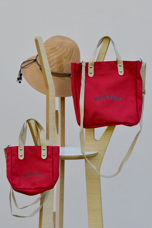 Set de Bolsos Madre e Hija ABB4US – Bolsos de Lona Elegantes y Funcionales | Rojo