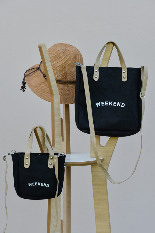 Set de Bolsos Madre e Hija ABB4US – Bolsos de Lona Elegantes y Funcionales | Negro