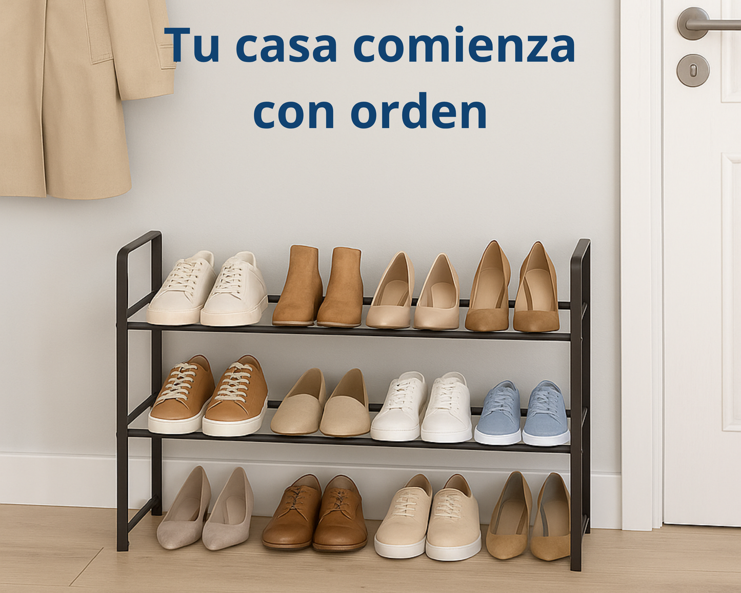 Zapatero Extensible de 2 Niveles ABB4US – Organizador de Zapatos Ajustable