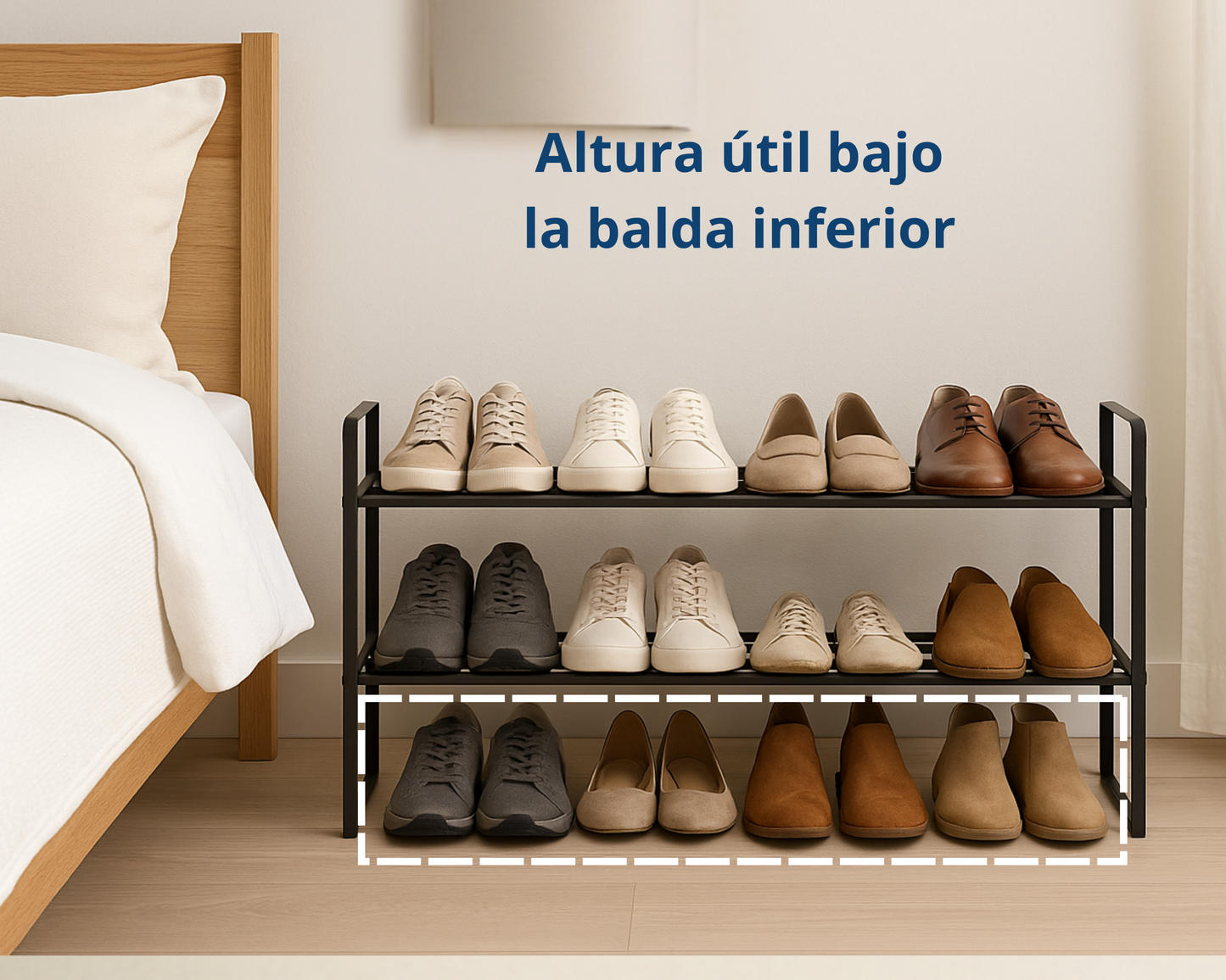 Zapatero Extensible de 2 Niveles ABB4US – Organizador de Zapatos Ajustable